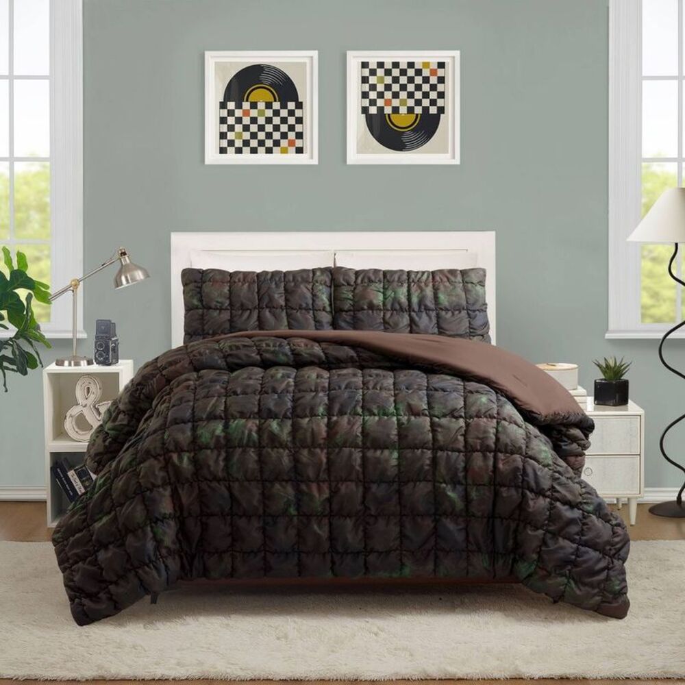 Makers Collective - Seek Full/Queen Puffer Square Comforter Multicolored